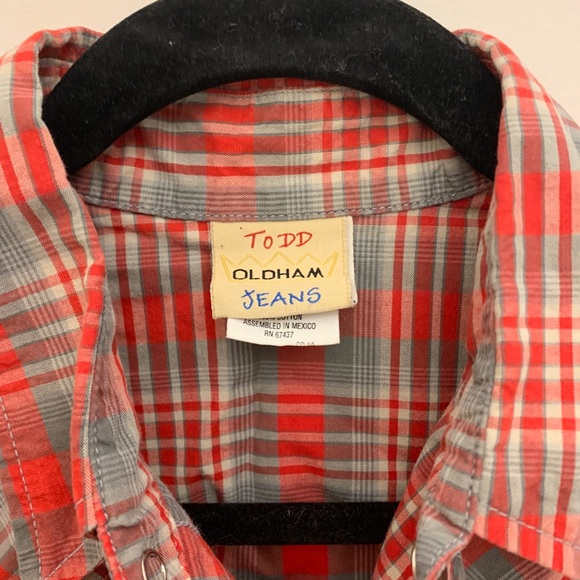 Todd Oldham Tartan Plaid Western Button Down - Picture 3 of 6